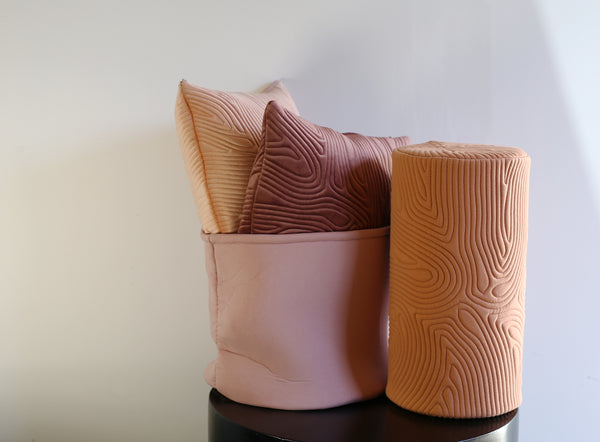 Cylinder Fingerprint Pillow (Terracotta)