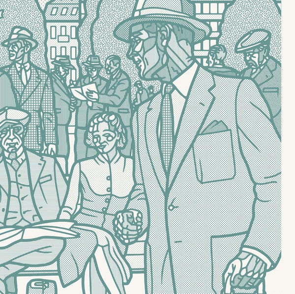 Rådhusplassen XL (Canvas, to farger)