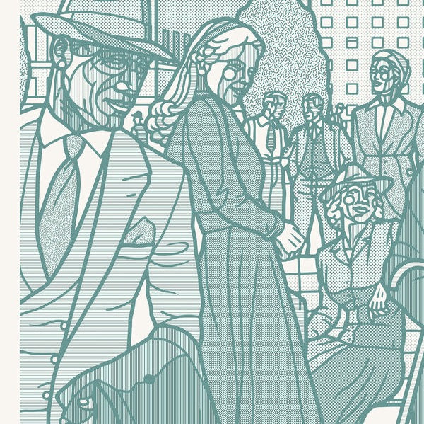 Rådhusplassen XL (Canvas, to farger)