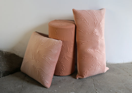 Cylinder Fingerprint Pillow (Terracotta)